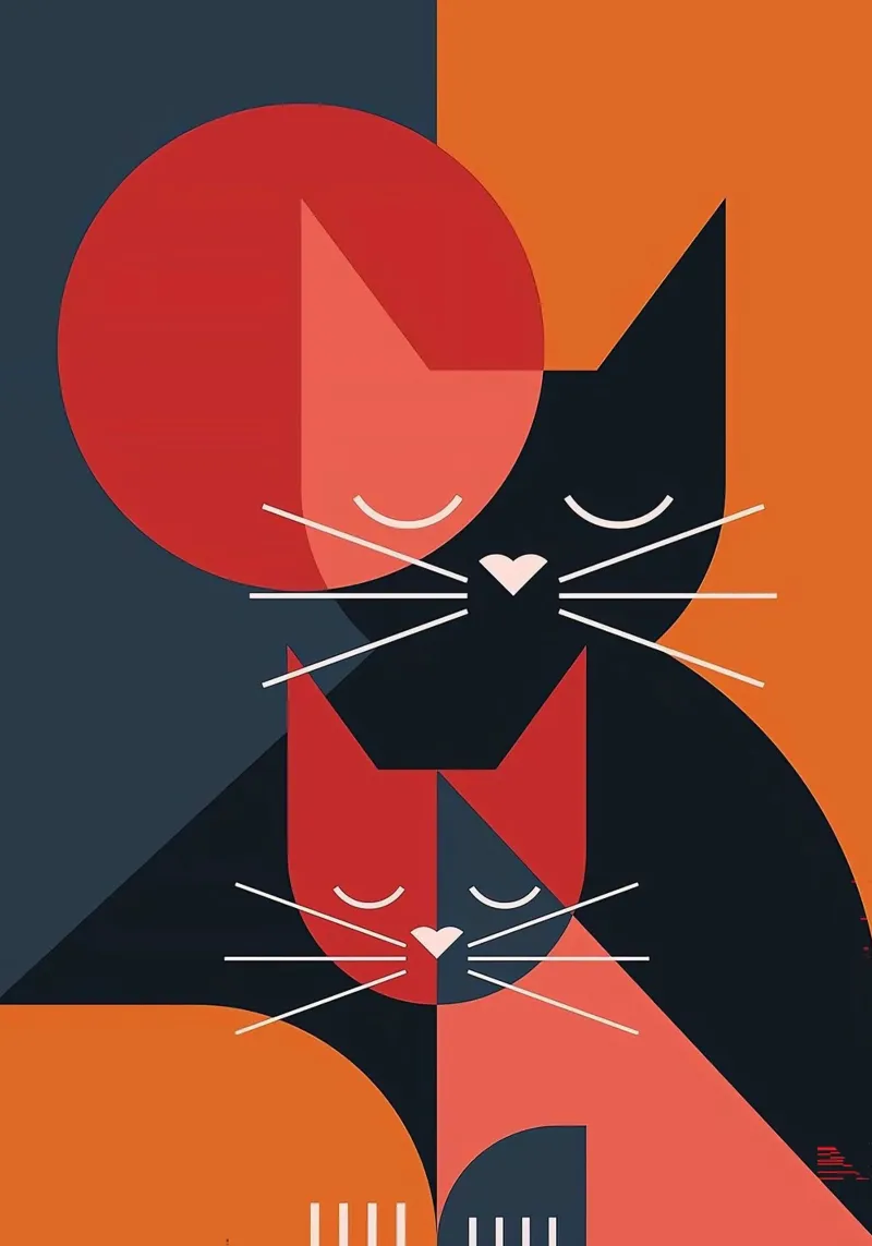 Verliebte Katze Hahnemühle von Arjun