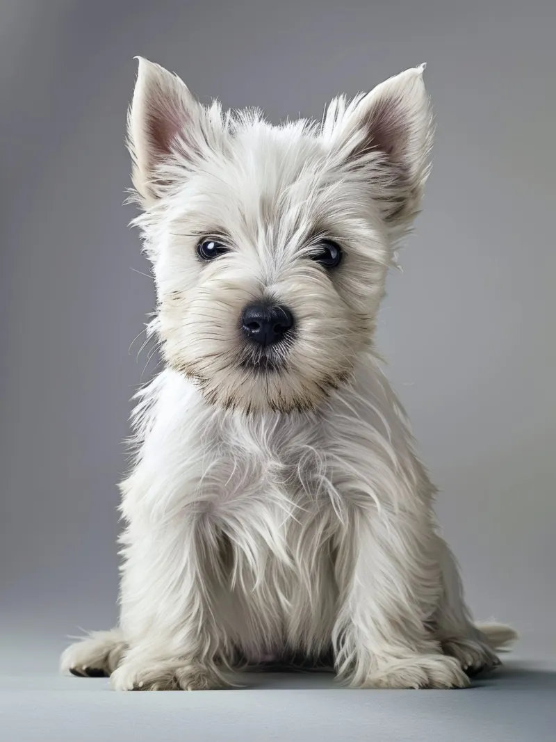 Cucciolo giocoso di west highland white terrier pellicola backlit da DesignDoodle