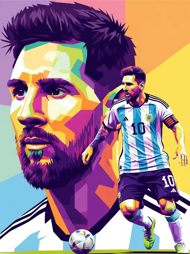 Lionel Messi - WPAP art 1 pellicola backlit da Hantamrata