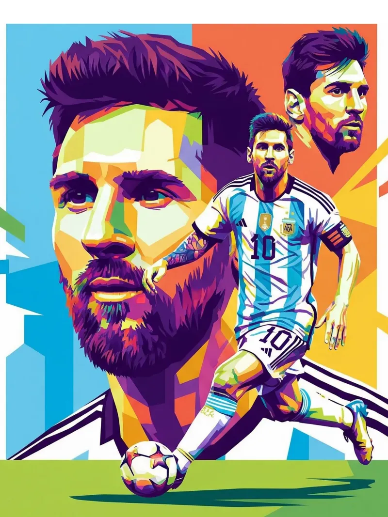 Lionel Messi - WPAP art style 3 pellicola backlit da Hantamrata