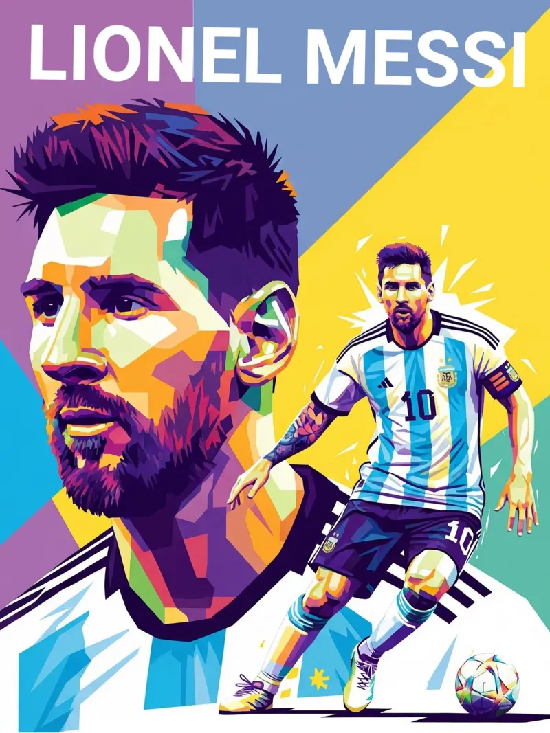 Lionel Messi - WPAP art style 4 pellicola backlit da Hantamrata