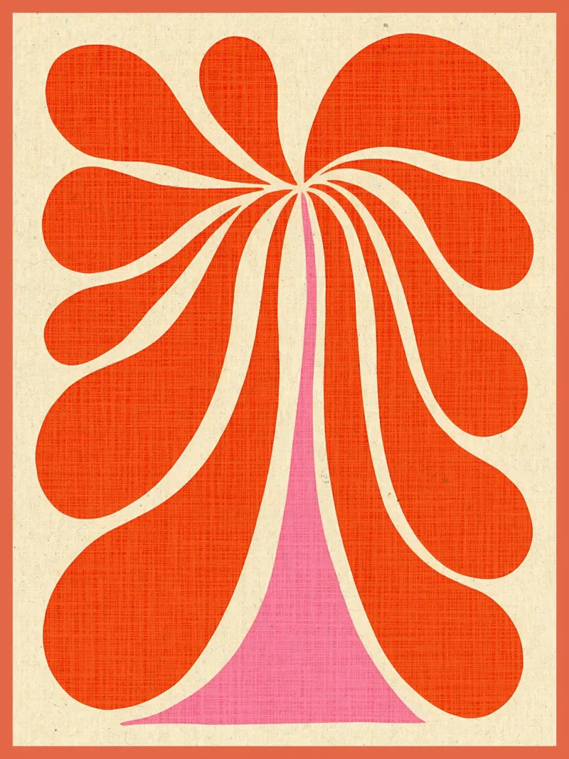 Abstracte bloemen kunstdruk hahnemühle van Amanda Studio