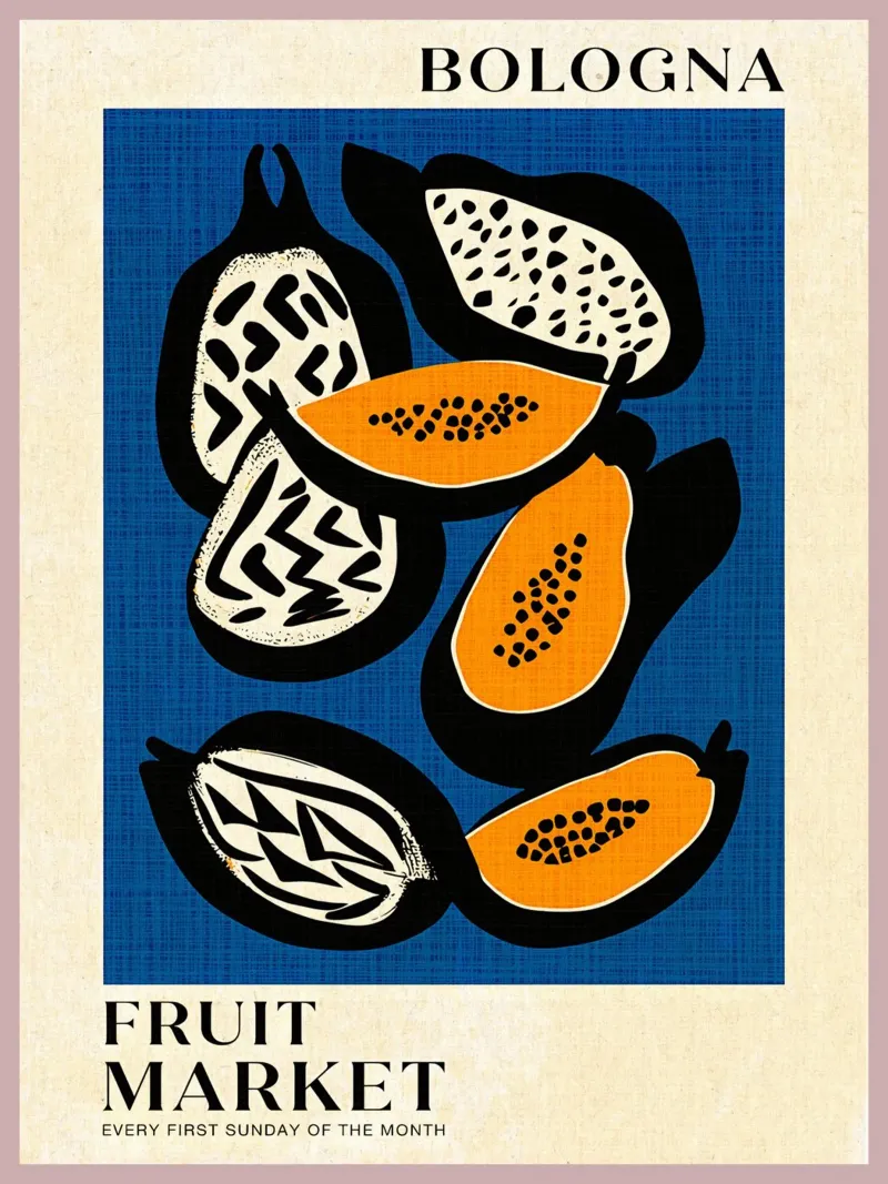 Mercato della frutta di Bologna poster da Amanda Studio
