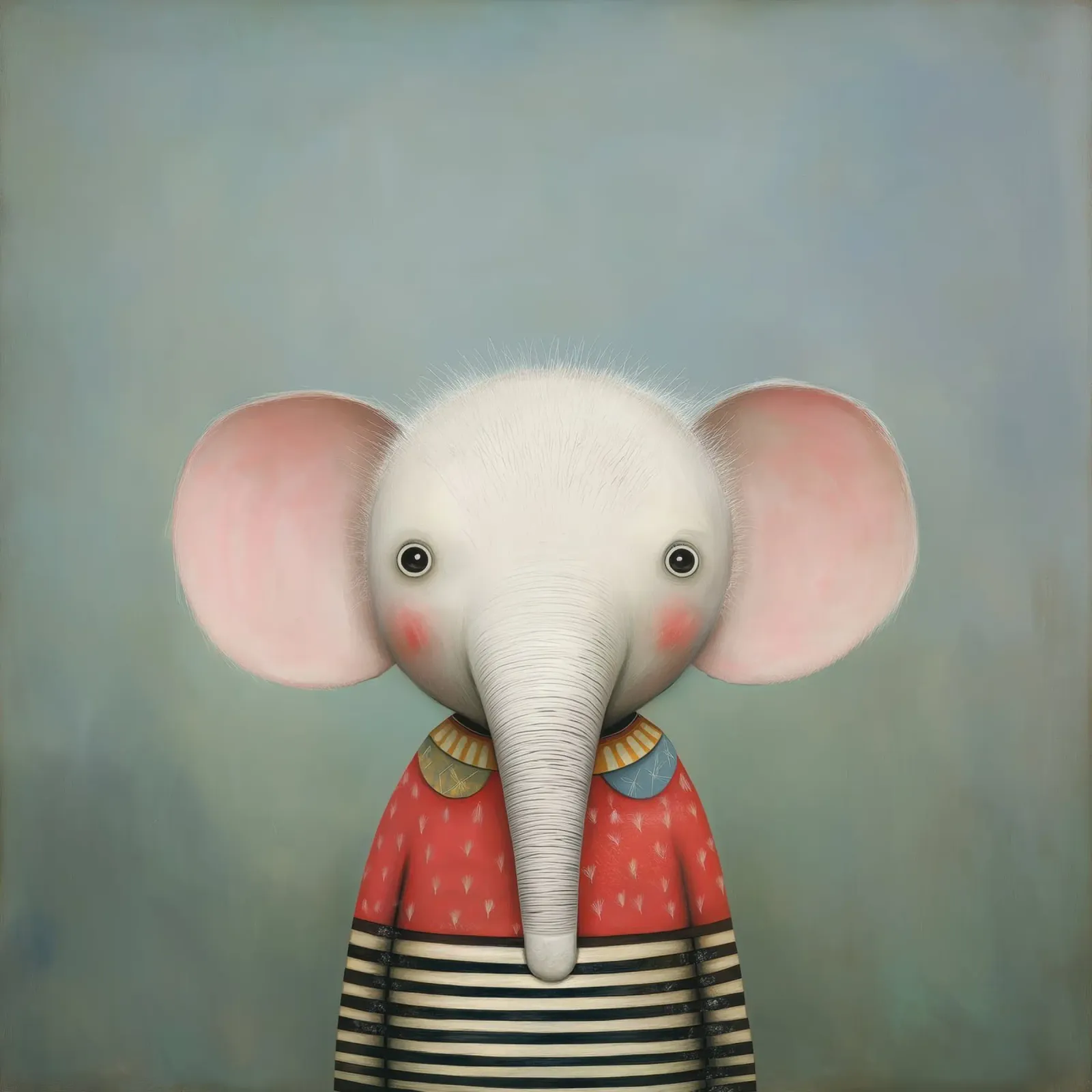 Elefante per la cameretta poster con telaio in alluminio da Pictura