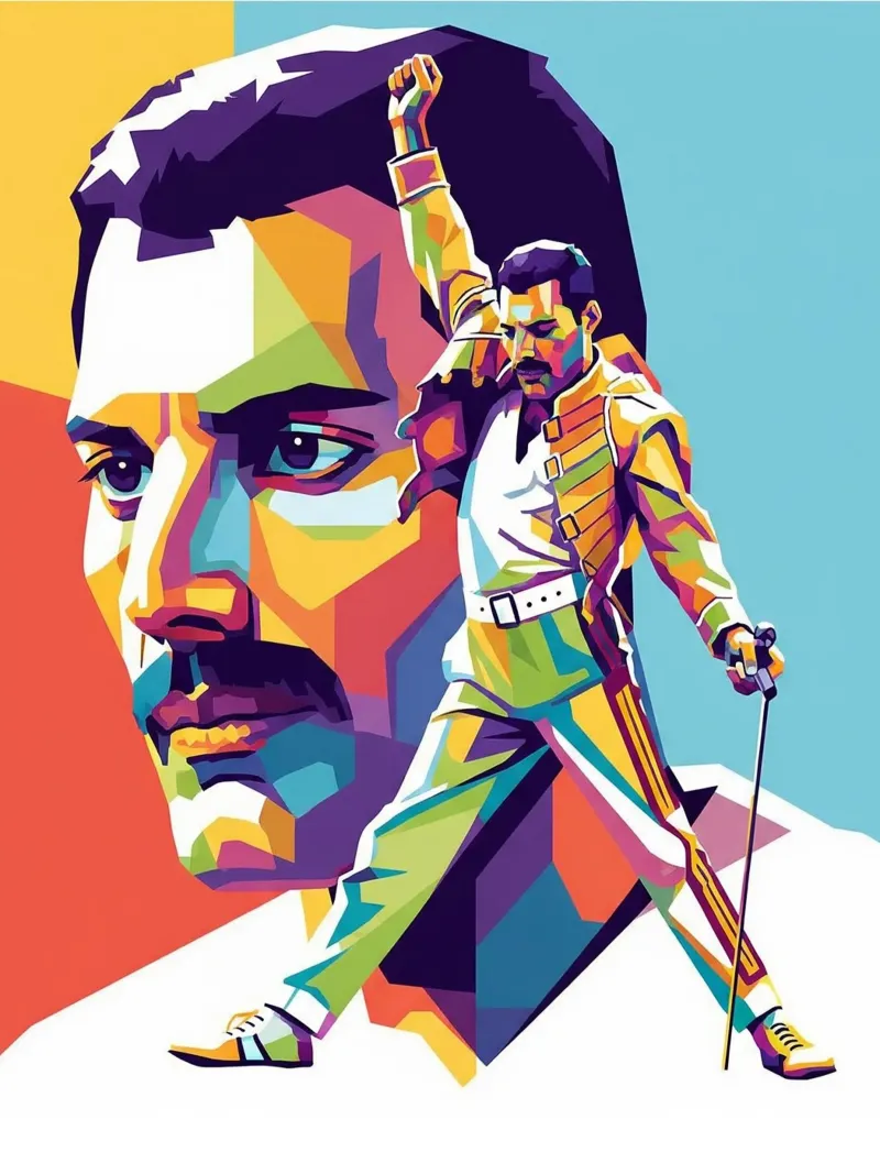 Freddie Mercury iconic style pellicola backlit da Hantamrata