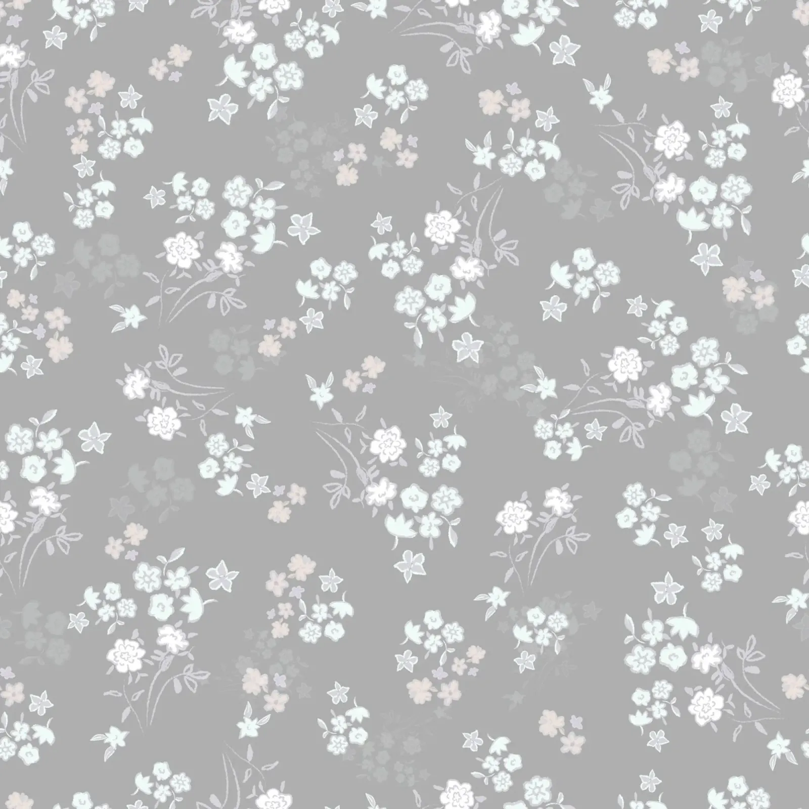 White ditsy pattern with grey background canvas by gulsengunel