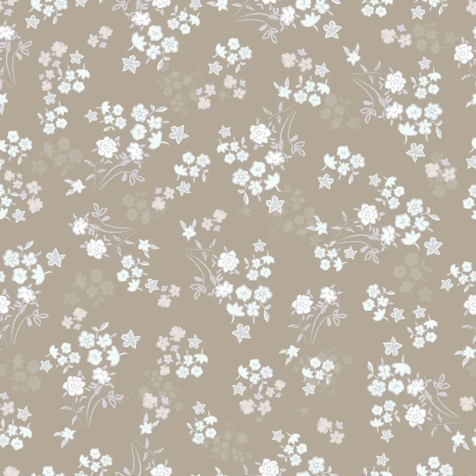 White ditsy pattern with brown background canvas by gulsengunel