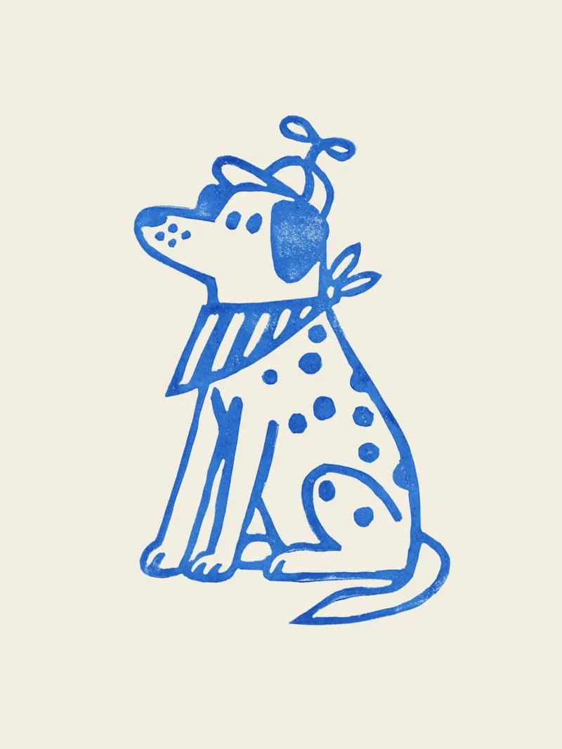 Linocut dalmata impertinente carta hahnemühle da JillGori