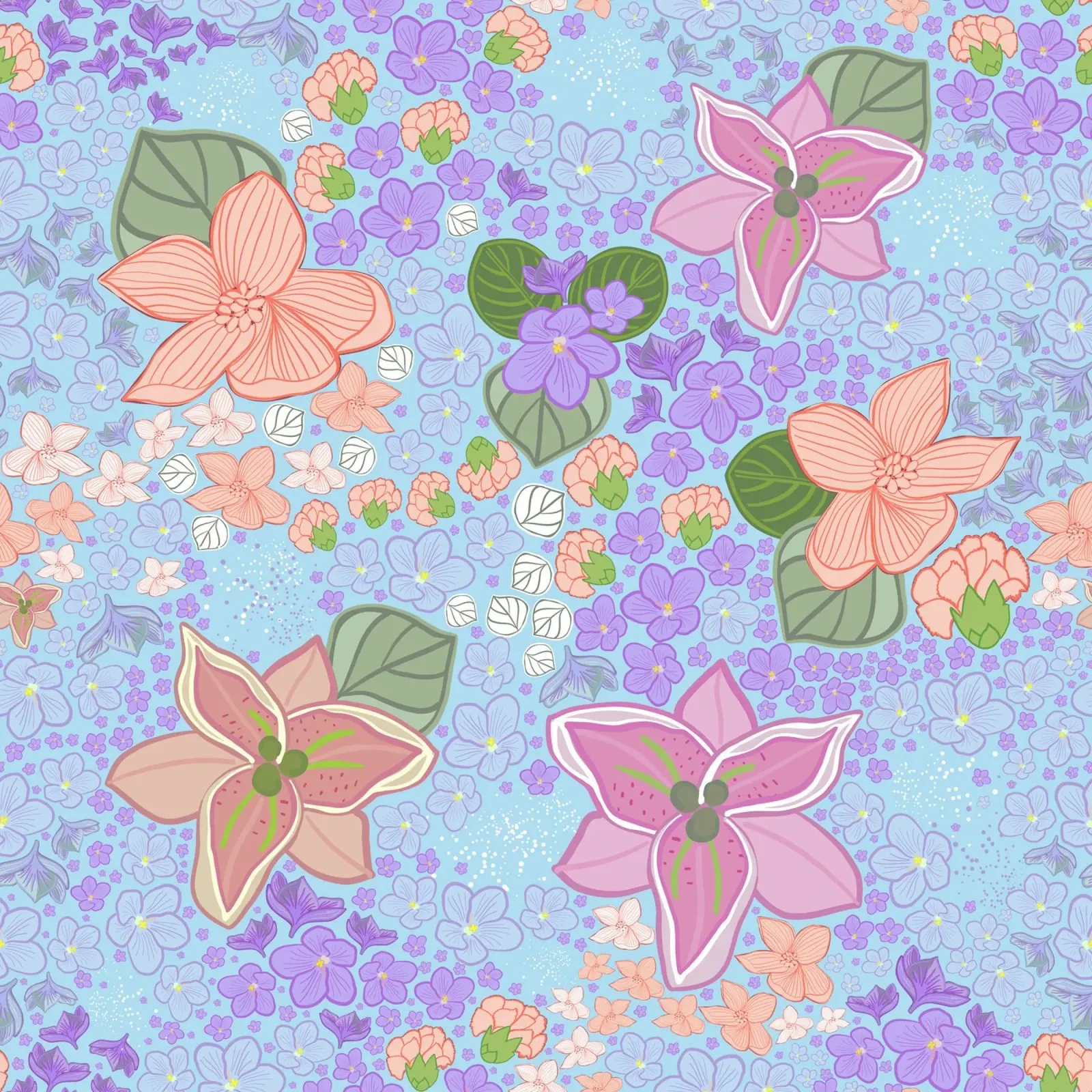 Violette Blume mit Zickzackmuster Poster von gulsengunel