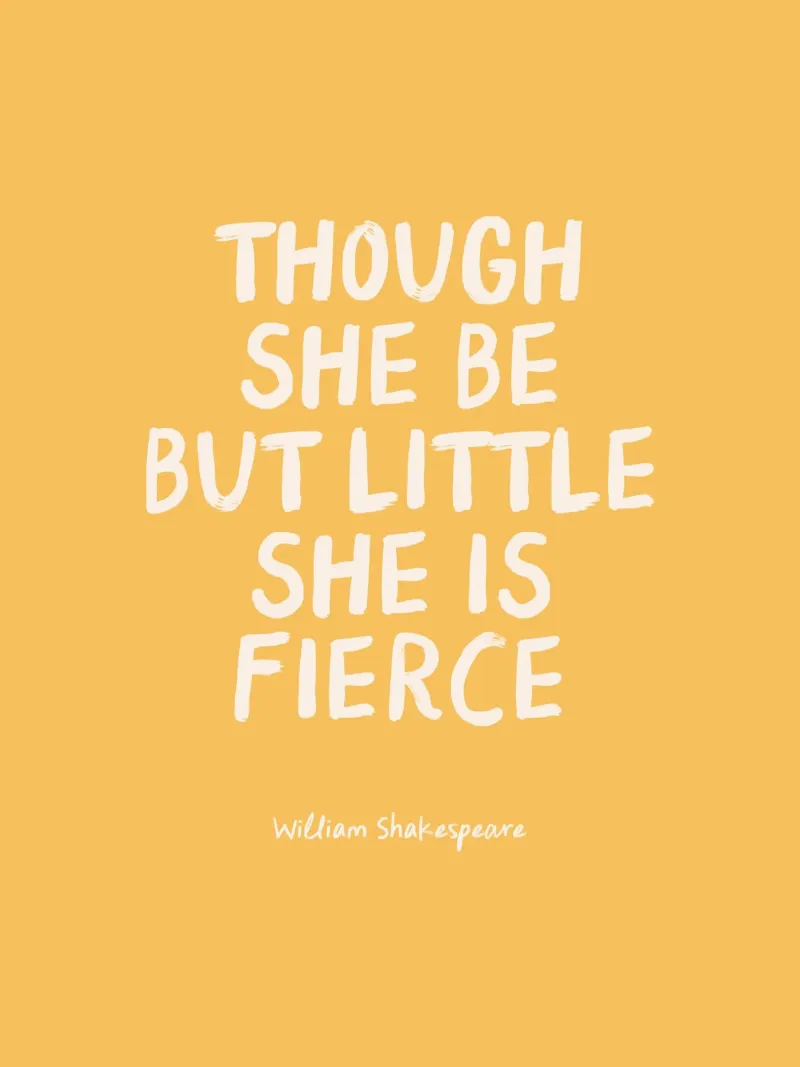 She Is Fierce - Yellow - Nursery & Kids poster with wooden frame by Print52