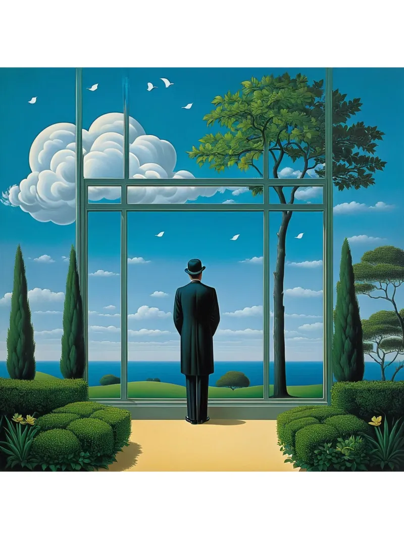 nello stile di Rene Magritte pellicola backlit da Corene Morar