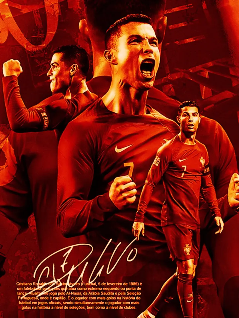 Cristiano Ronaldo dos Santos Aveiro 3 poster con telaio in legno da ontoseno