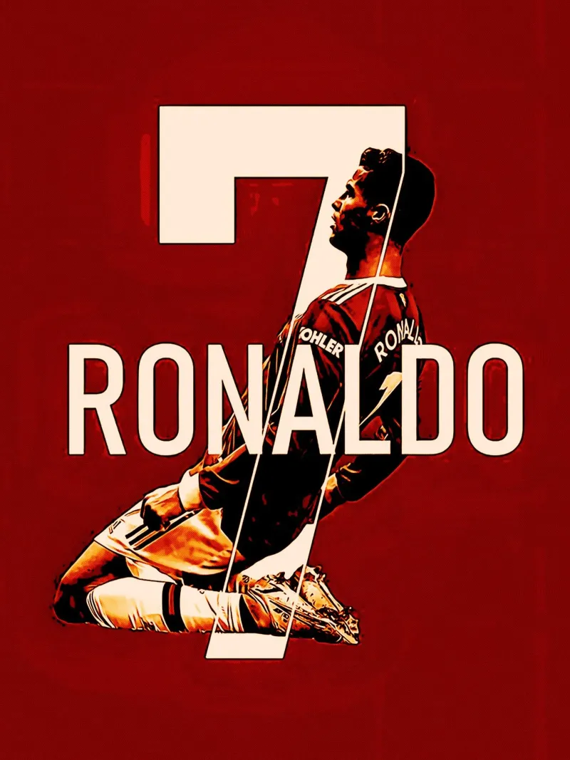 Cristiano Ronaldo dos Santos Aveiro 4 poster con telaio in legno da ontoseno