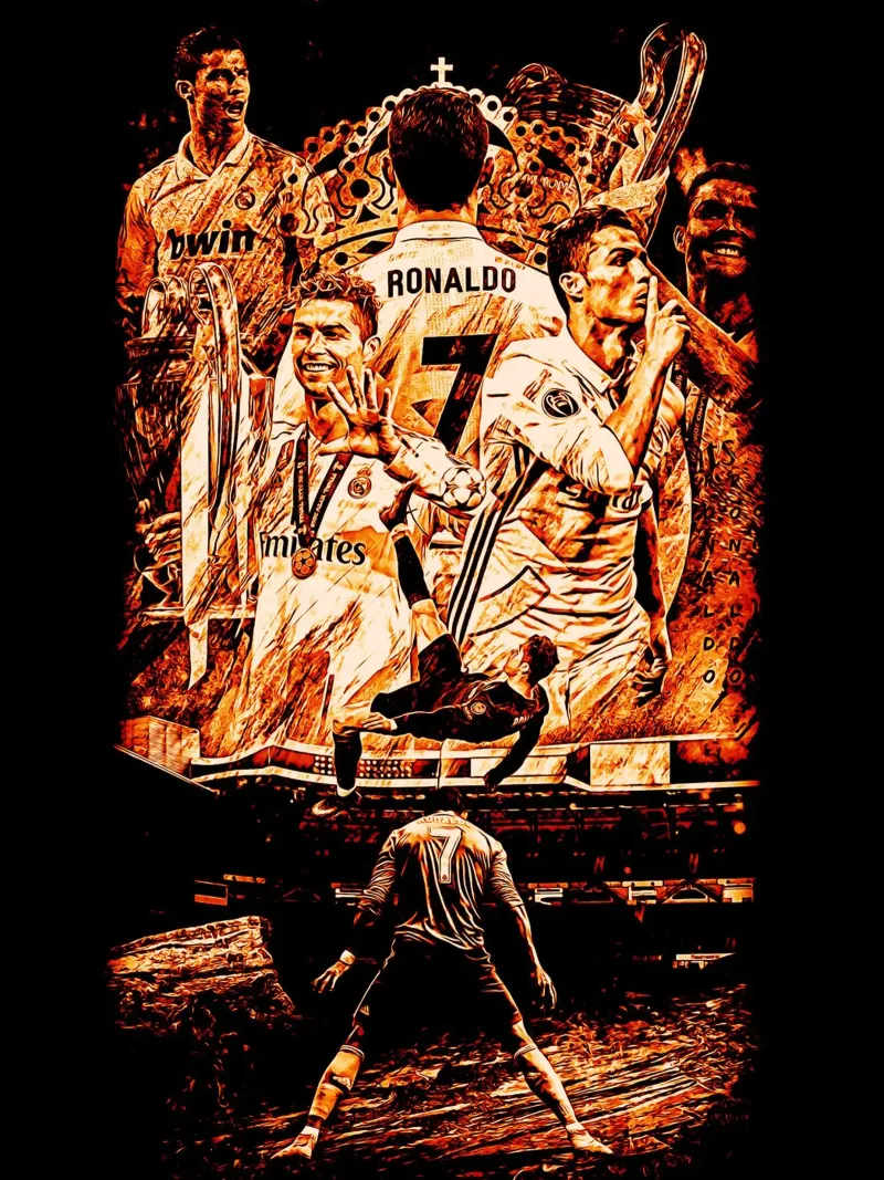 Cristiano Ronaldo goat 3 poster con telaio in alluminio da ontoseno