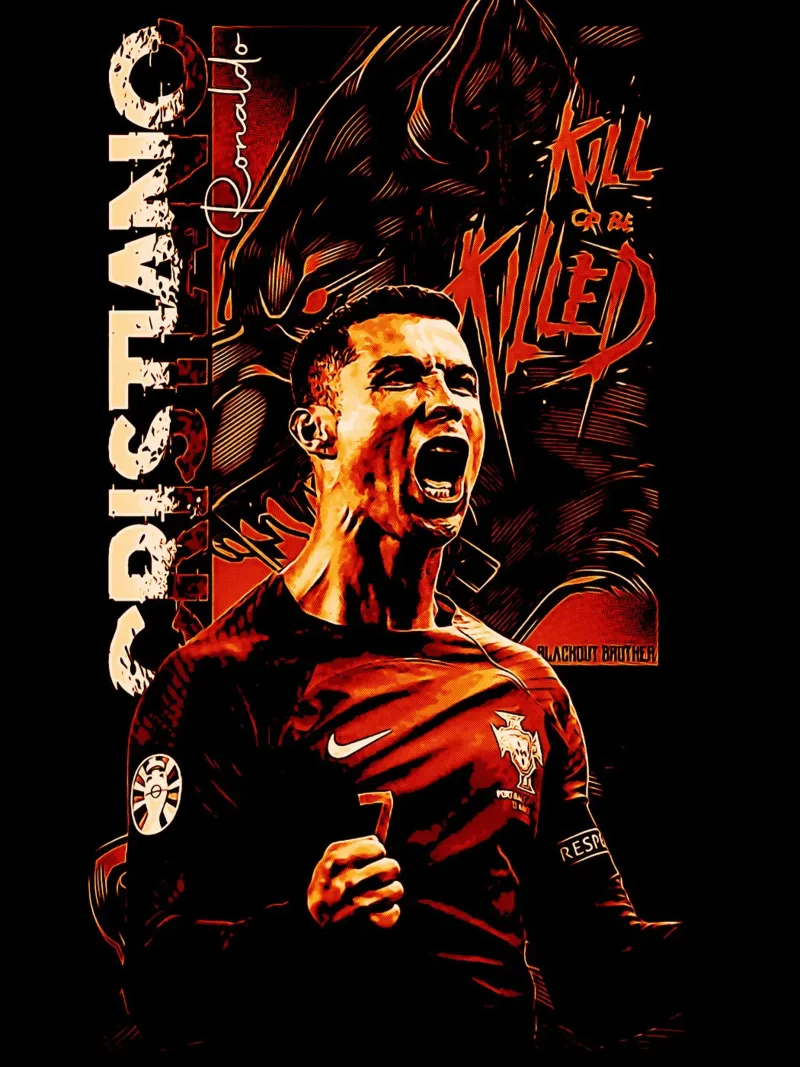 Cristiano Ronaldo goat 1 poster con telaio in alluminio da ontoseno