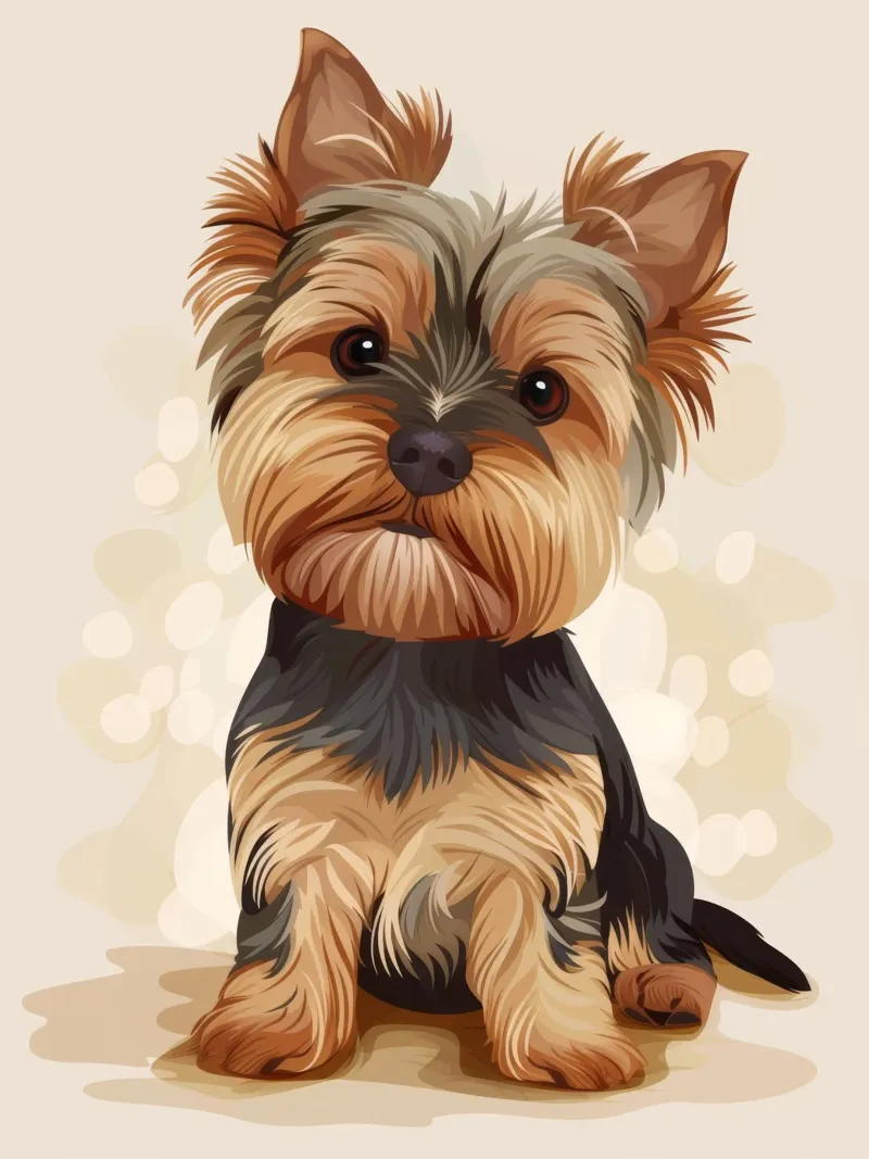 Carino lo yorkshire terrier che sta seduto e guarda con curiosità plexiglass da DesignDoodle