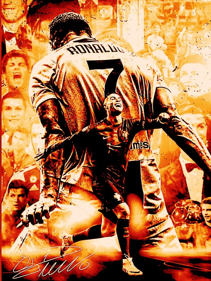 Cristiano Ronaldo deporte 3 poster con marco de plástico de ontoseno