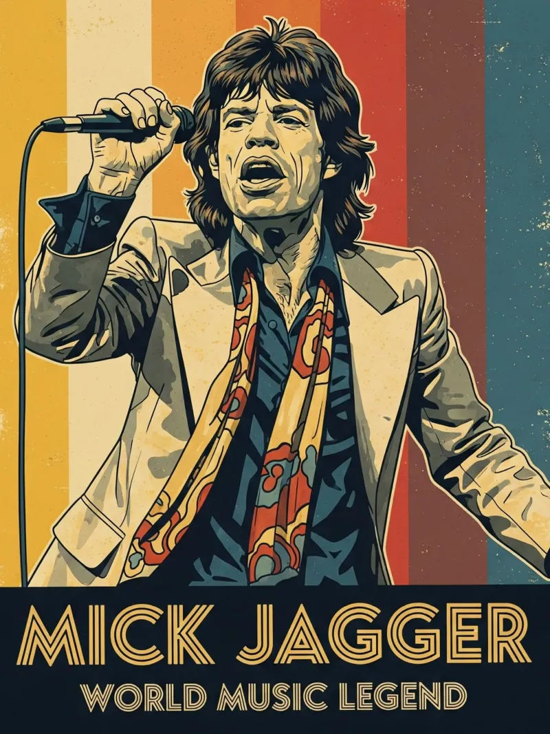 Mick Jagger vintage style pellicola backlit da Lembayung art