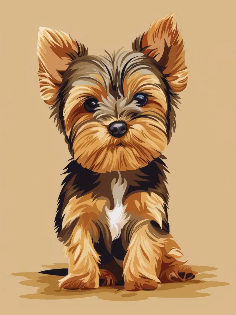 Cane carino di piccola taglia seduto con un'espressione giocosa in un ambiente accogliente pellicola backlit da DesignDoodle
