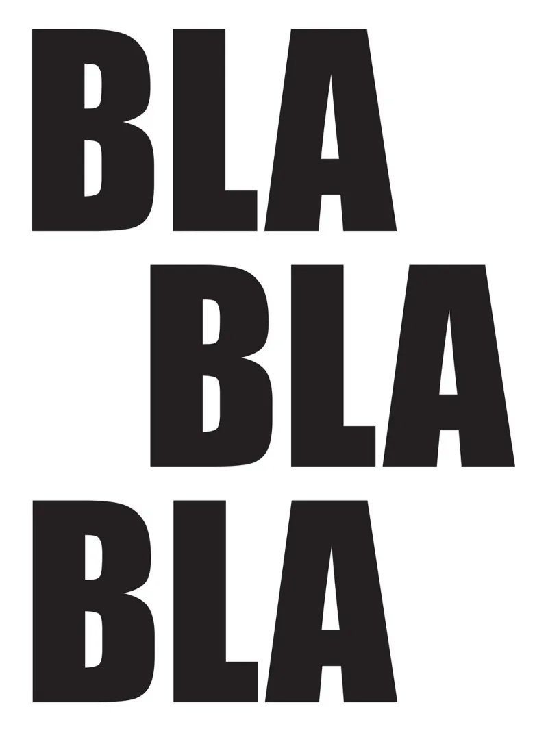 Bla Bla Bla pellicola backlit da Form&Font