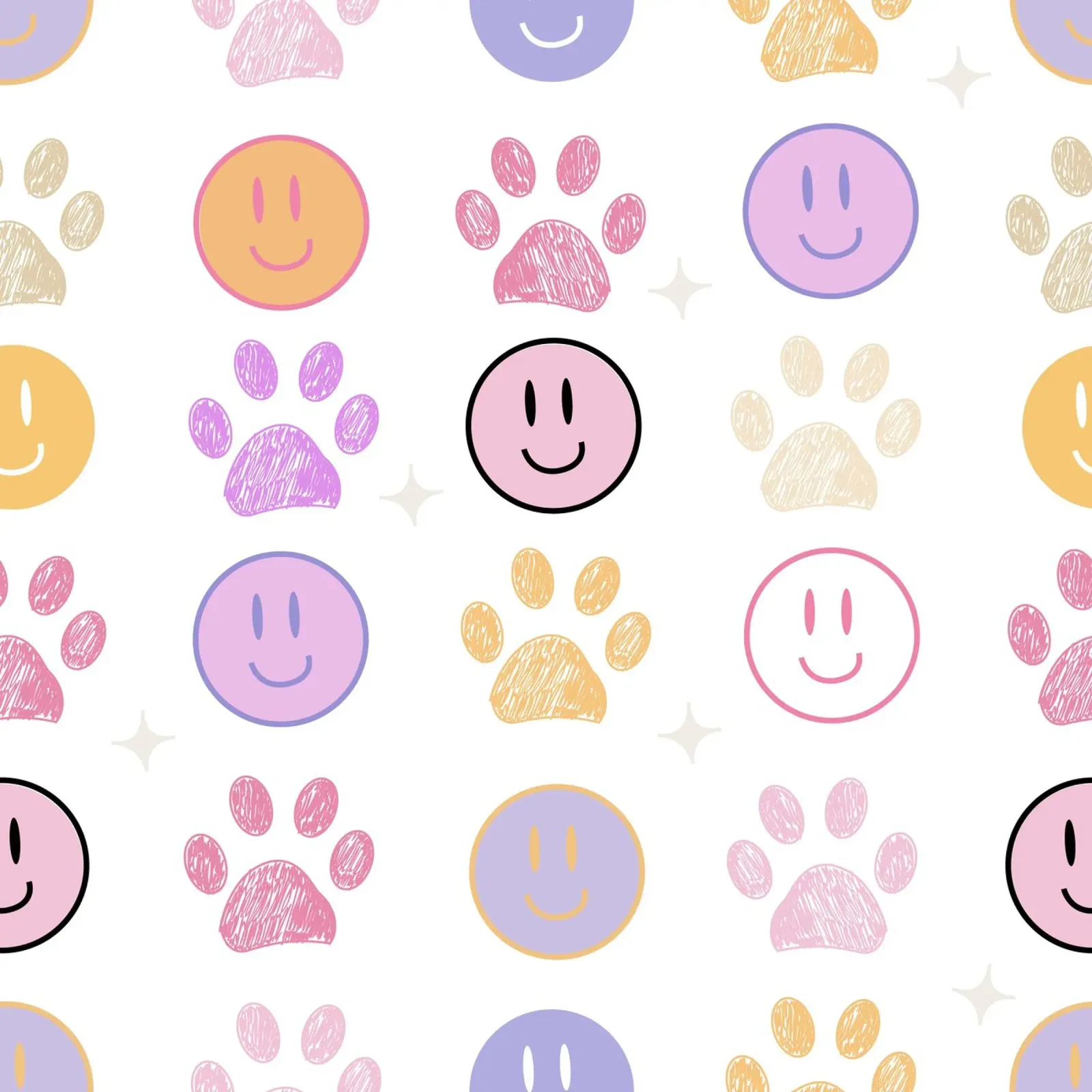 Paw prints seamless fabric pattern III canvas by gulsengunel