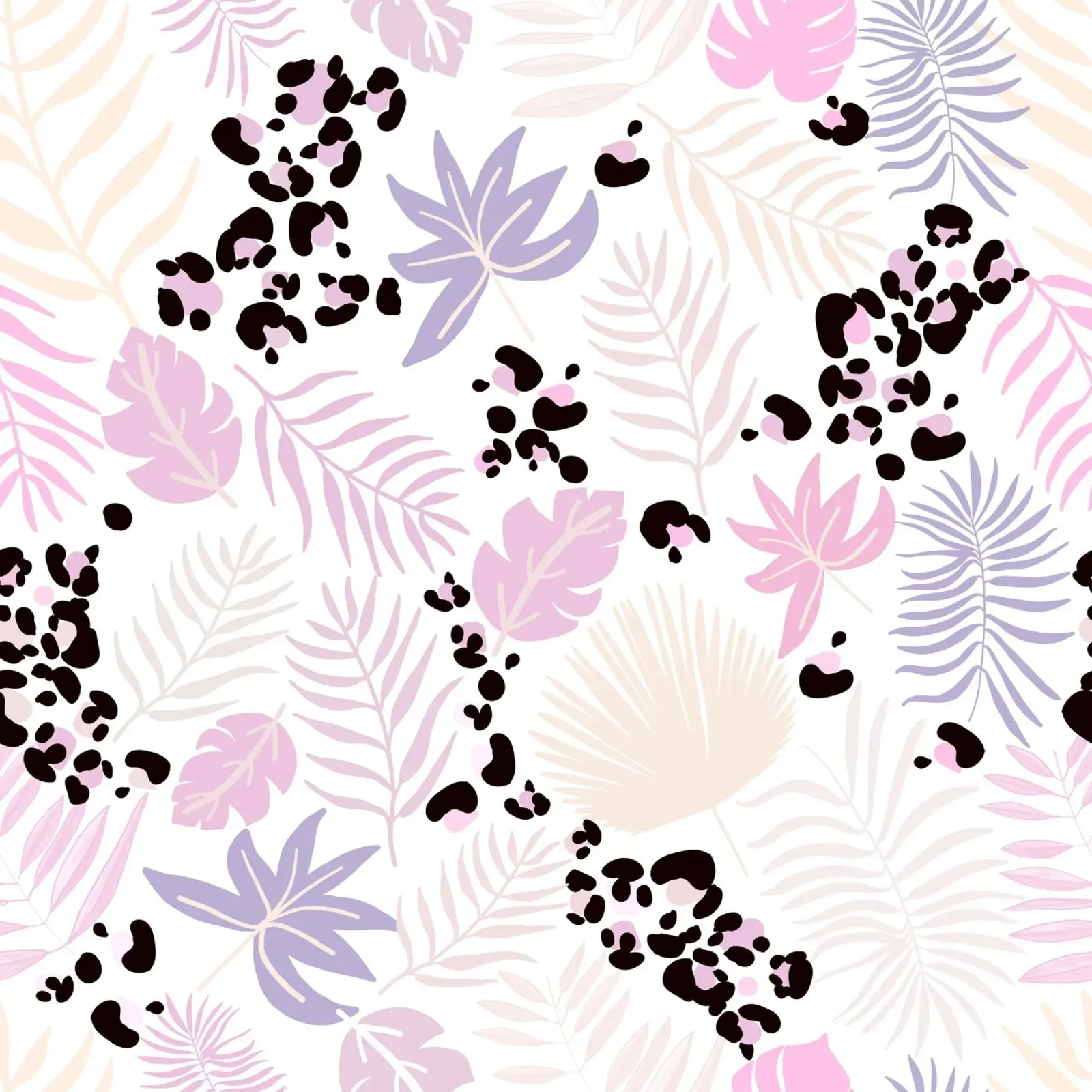 Leopard and leaves trendy print canvas by gulsengunel