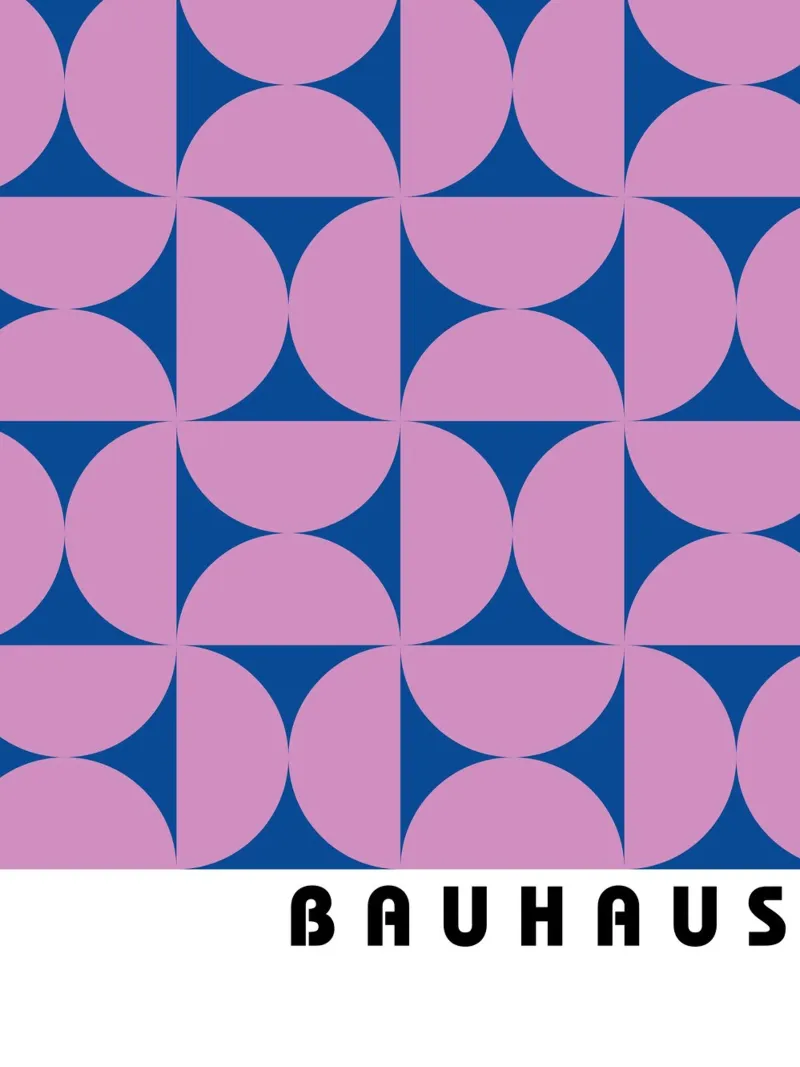 Geometric Bauhaus Art - Purple & Blue Pattern canvas by Studio Vibe