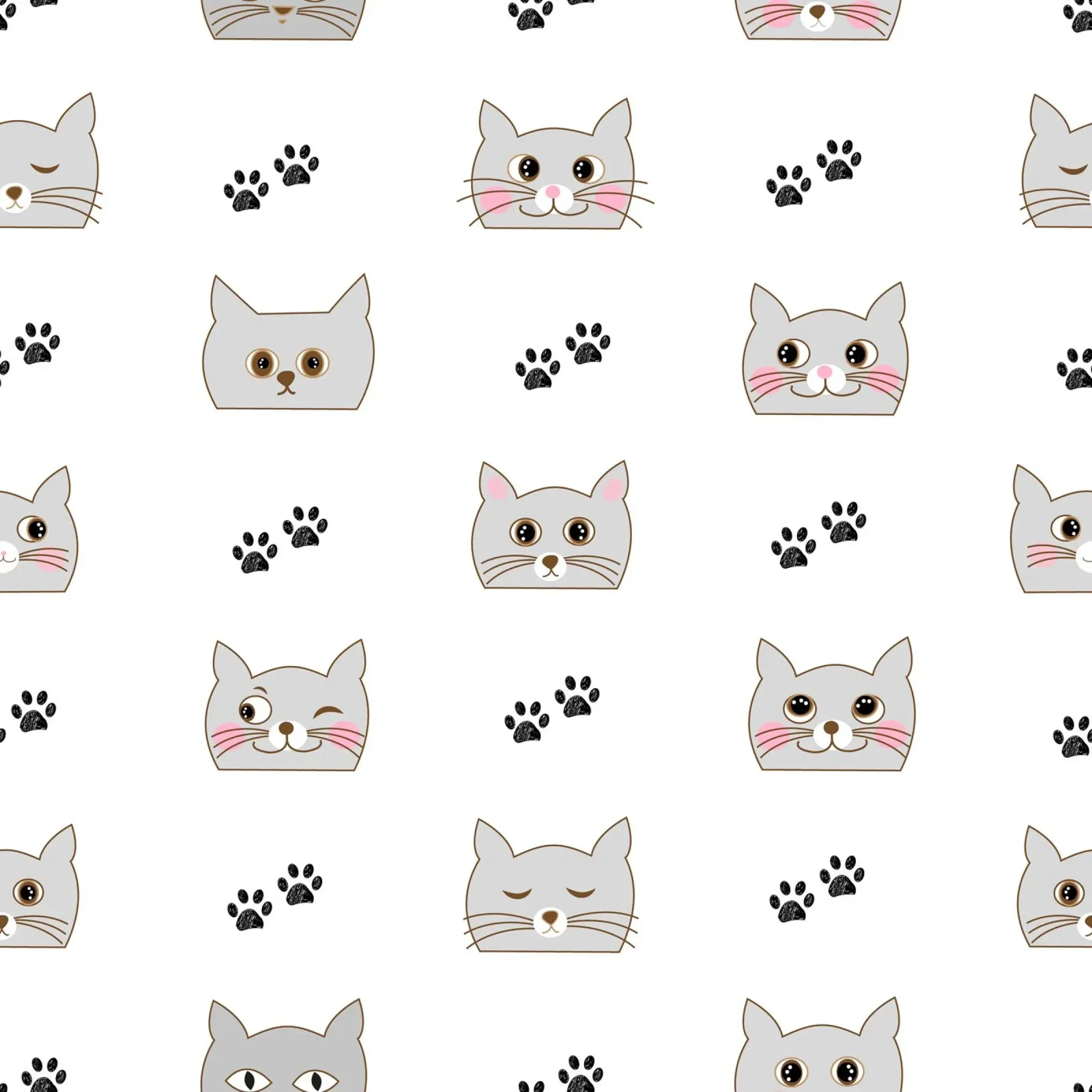 Cute cartoon hand drawn cats canvas by gulsengunel