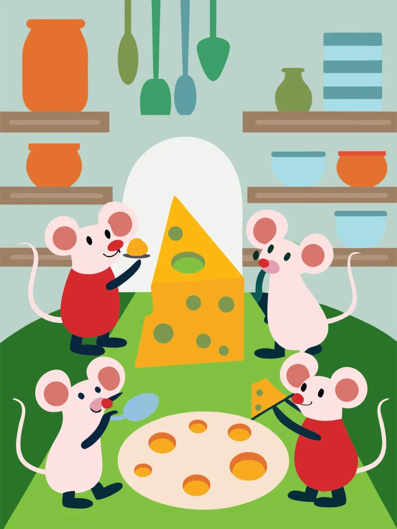Il topo mangia il formaggio pellicola backlit da CUTE ANIMALS
