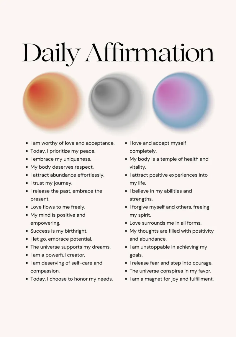 Daily Affirmation - Gradient Orb Wellness Print alu-dibond by NorwesClub