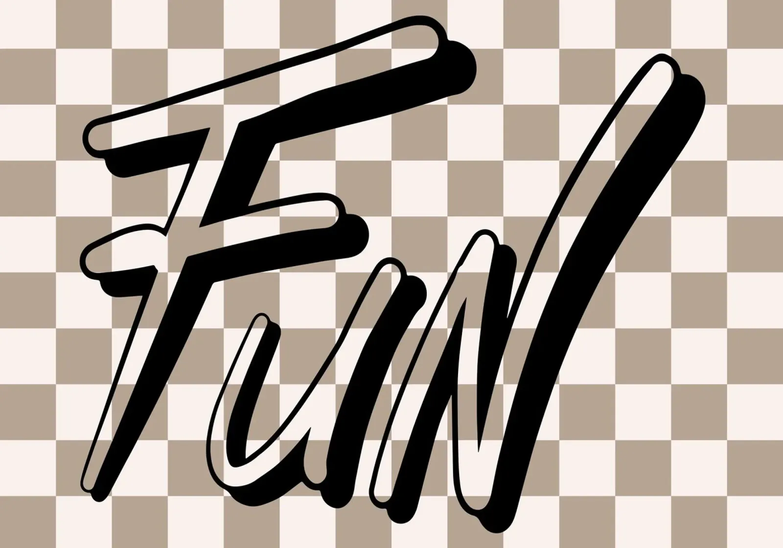"Fun" Checkerboard - Retro Typography Print hahnemühle by NorwesClub