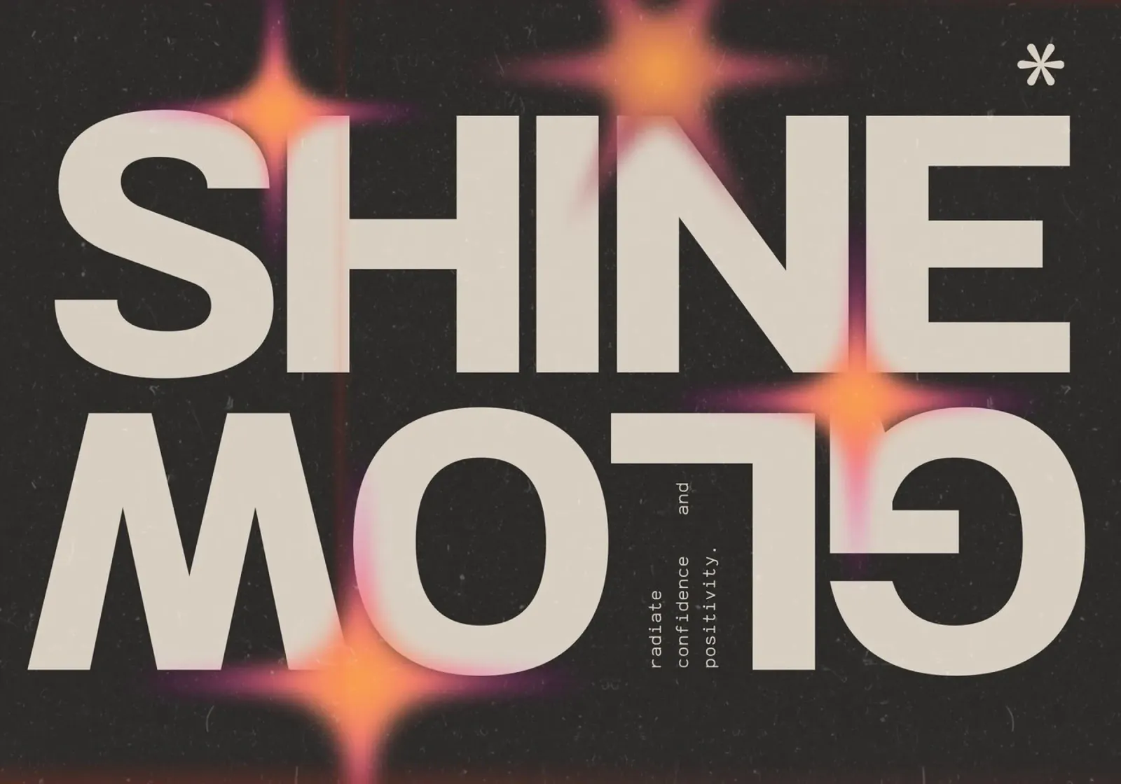 "SHINE GLOW" Aesthetic Typographic Poster - Radiant Art alu-dibond by NorwesClub