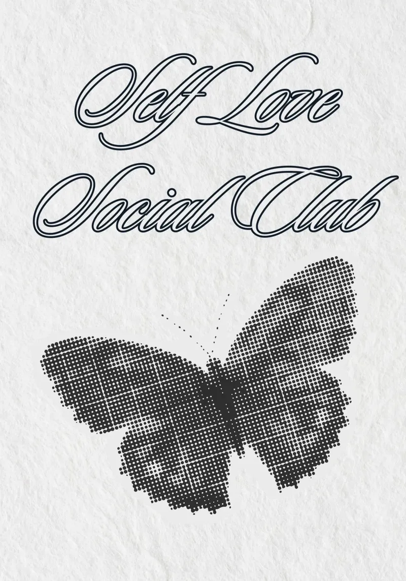 Self Love Social Club Butterfly Dot Art Print hahnemühle by NorwesClub