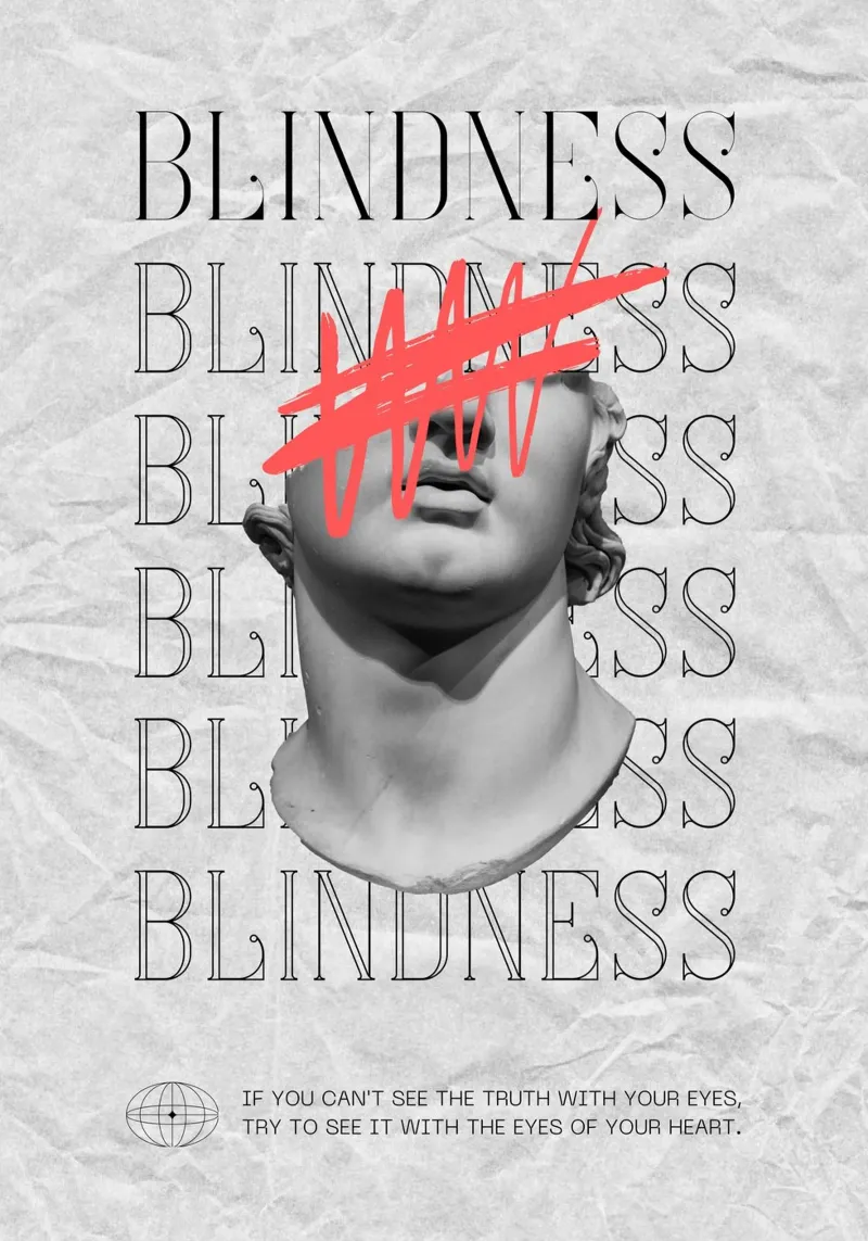 Blindness Abstract Bust Poster - Modern Art Print canvas by NorwesClub
