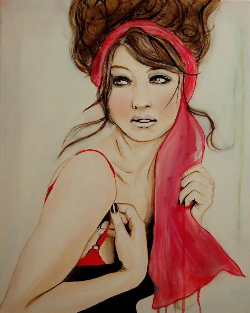 Cherry Blossom Girl poster with aluminum frame by Leigh Viner