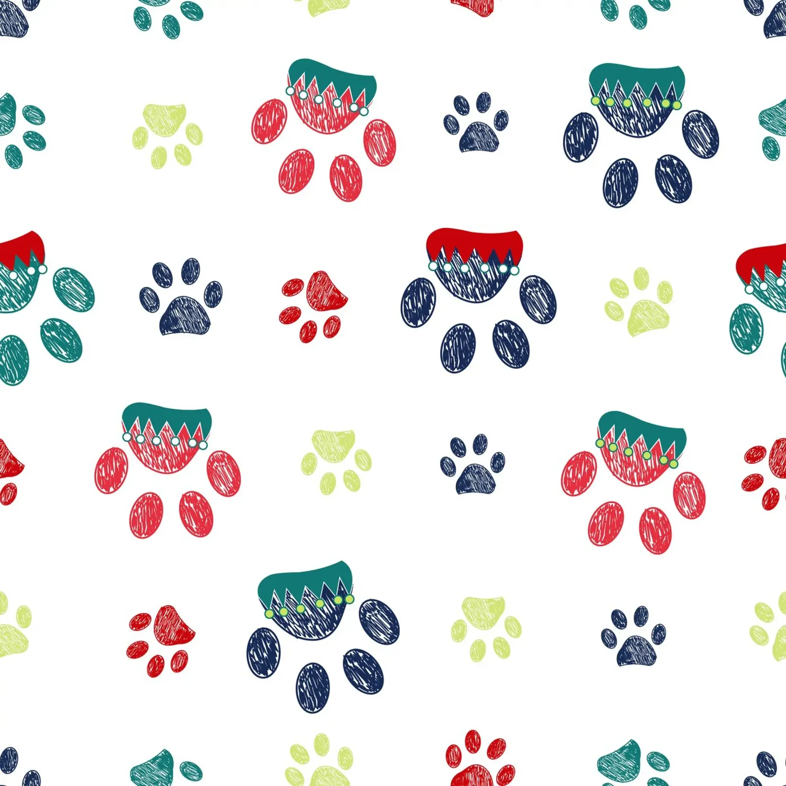 Christmas design decorative paw print canvas by gulsengunel