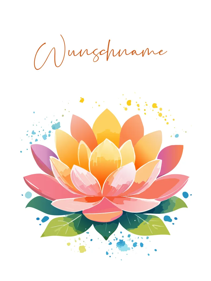 Geboortebloem - Lotus juli hahnemühle van Geburtsblume