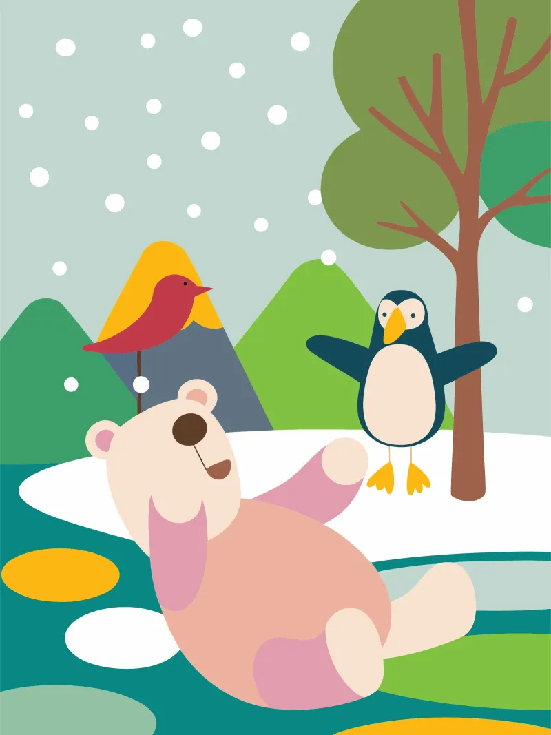 Orsi e pinguini pellicola backlit da CUTE ANIMALS