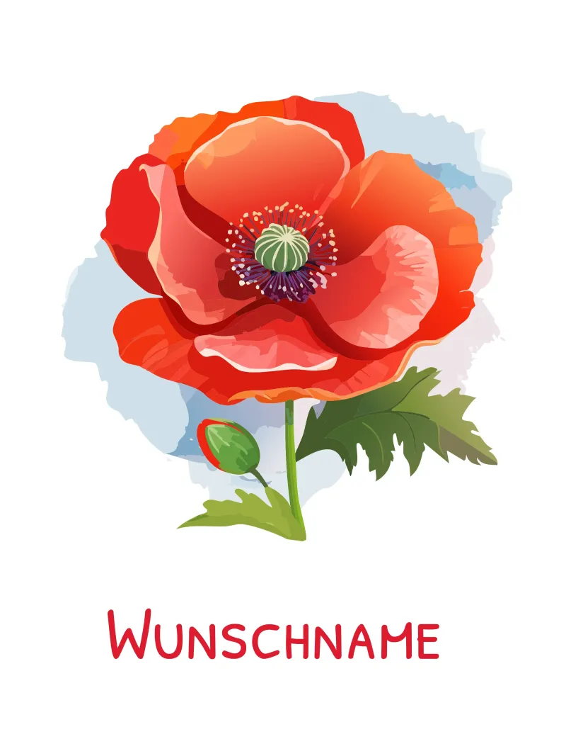 Fiore di nascita - Papavero di agosto poster da Geburtsblume