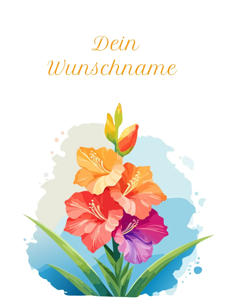 Fiore di nascita - Gladiolo di agosto (fiore della spada) tela da Geburtsblume