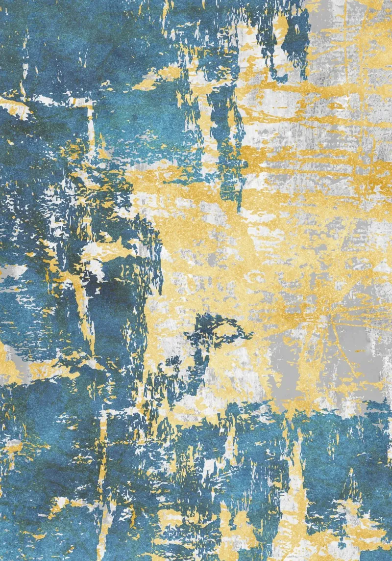 abstract organic textures green blue acryl van vintageshop
