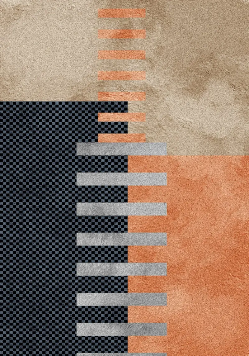 black and orange geometric abstract pellicola backlit da vintageshop