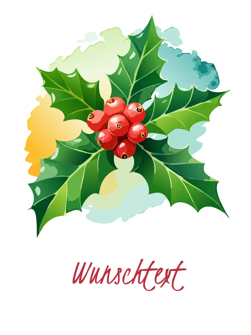 Birth flower - December holly acrylic glass by Geburtsblume