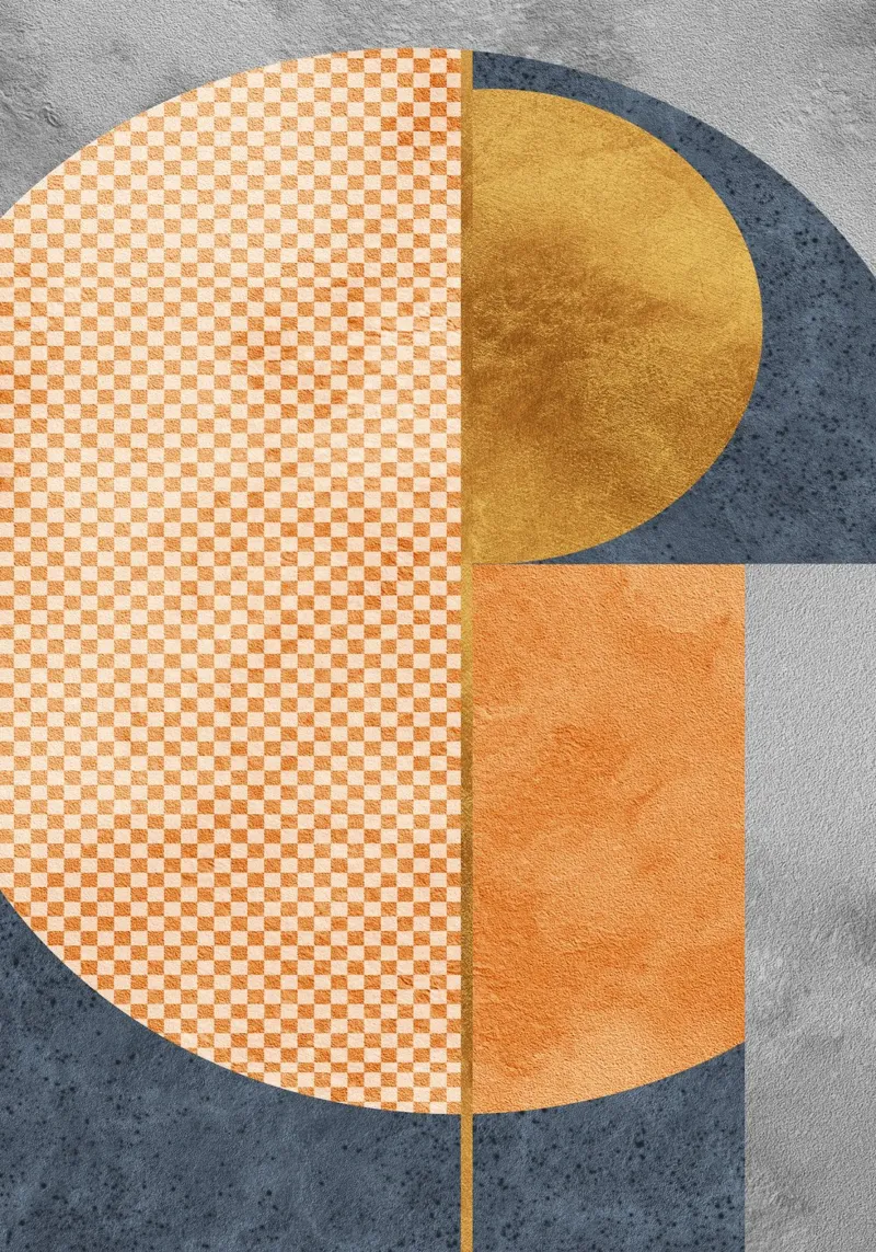 abstract geometric checkered alluminio dibond da vintageshop