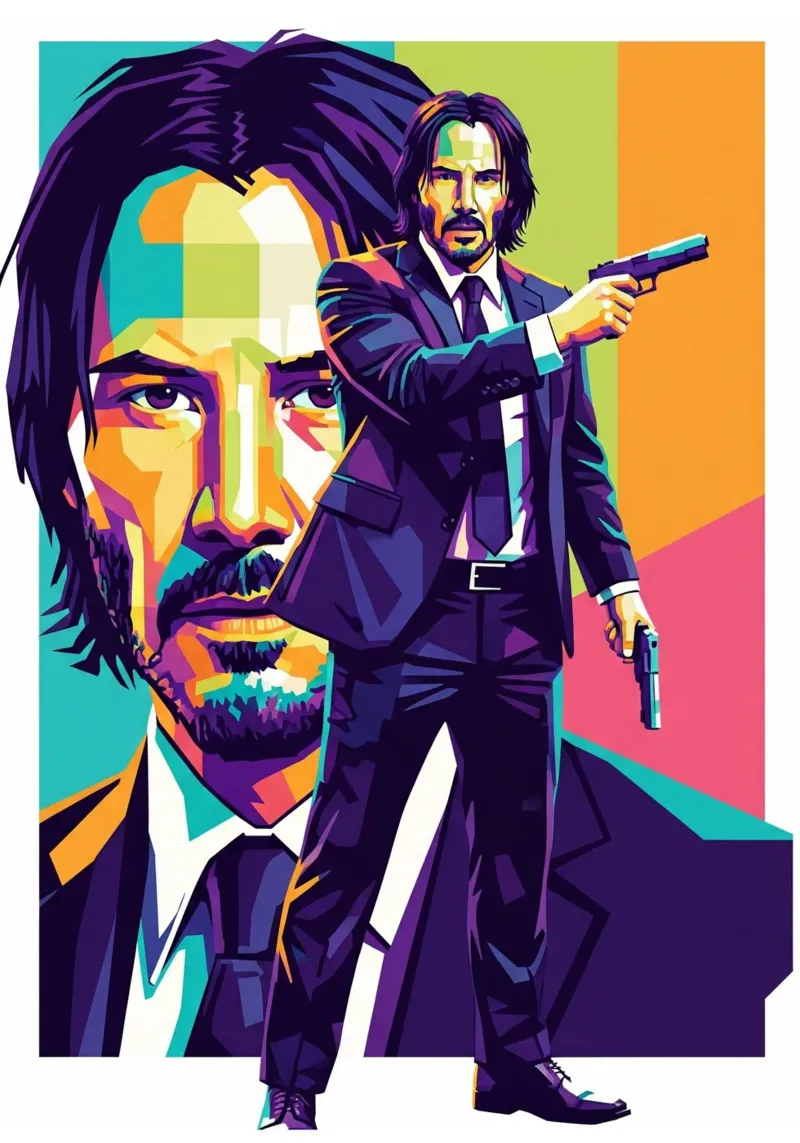 Keanu Reeves - John Wick style pellicola backlit da Hantamrata