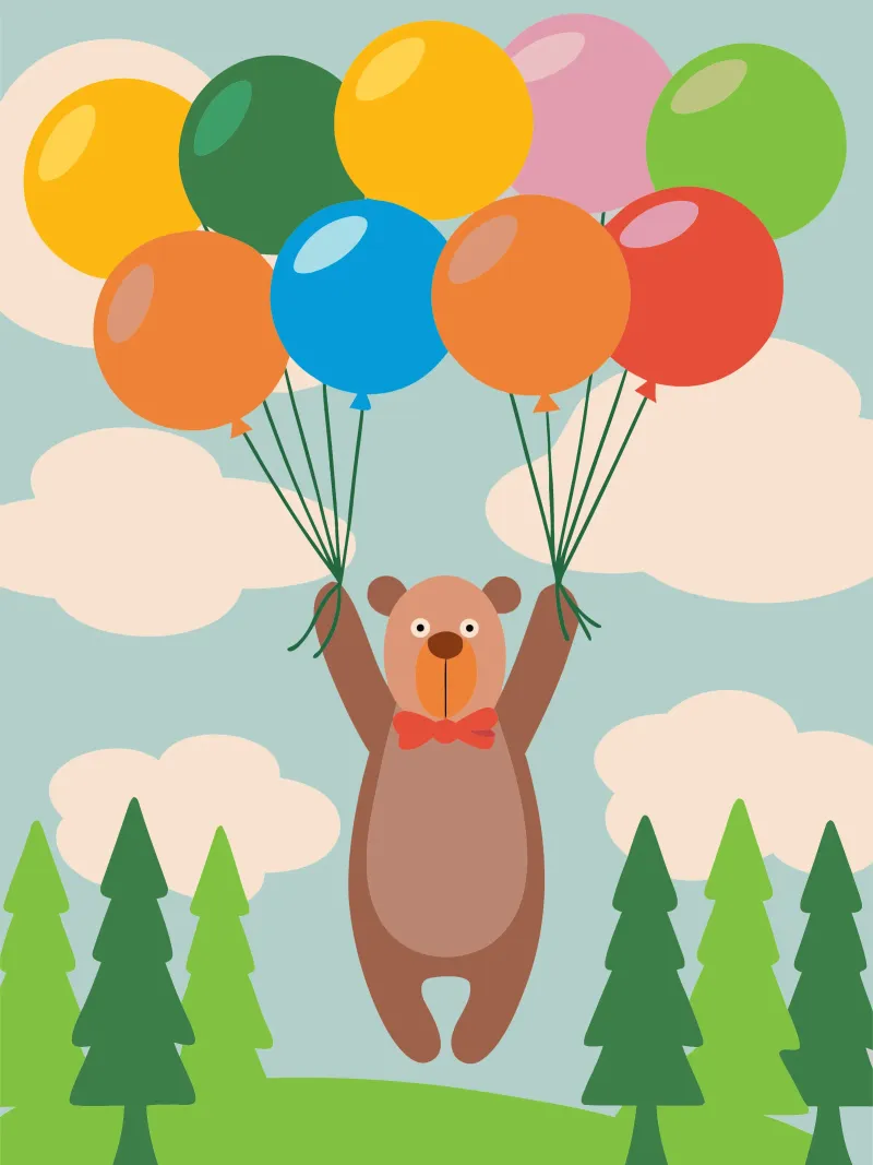 Orso con palloncino pellicola backlit da CUTE ANIMALS