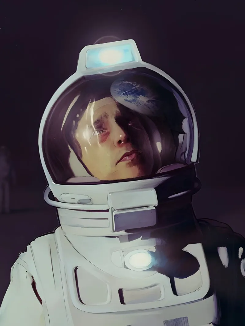 astronaut to the moon pellicola backlit da Low poly art