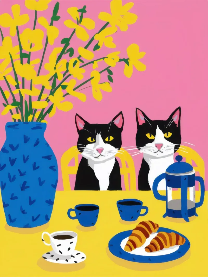 Colazione con i gatti plexiglass da Flock Reverie