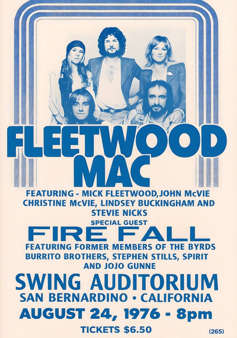 Fleetwood Mac and Fire Fall in San Bernardino California pellicola backlit da DGUnder