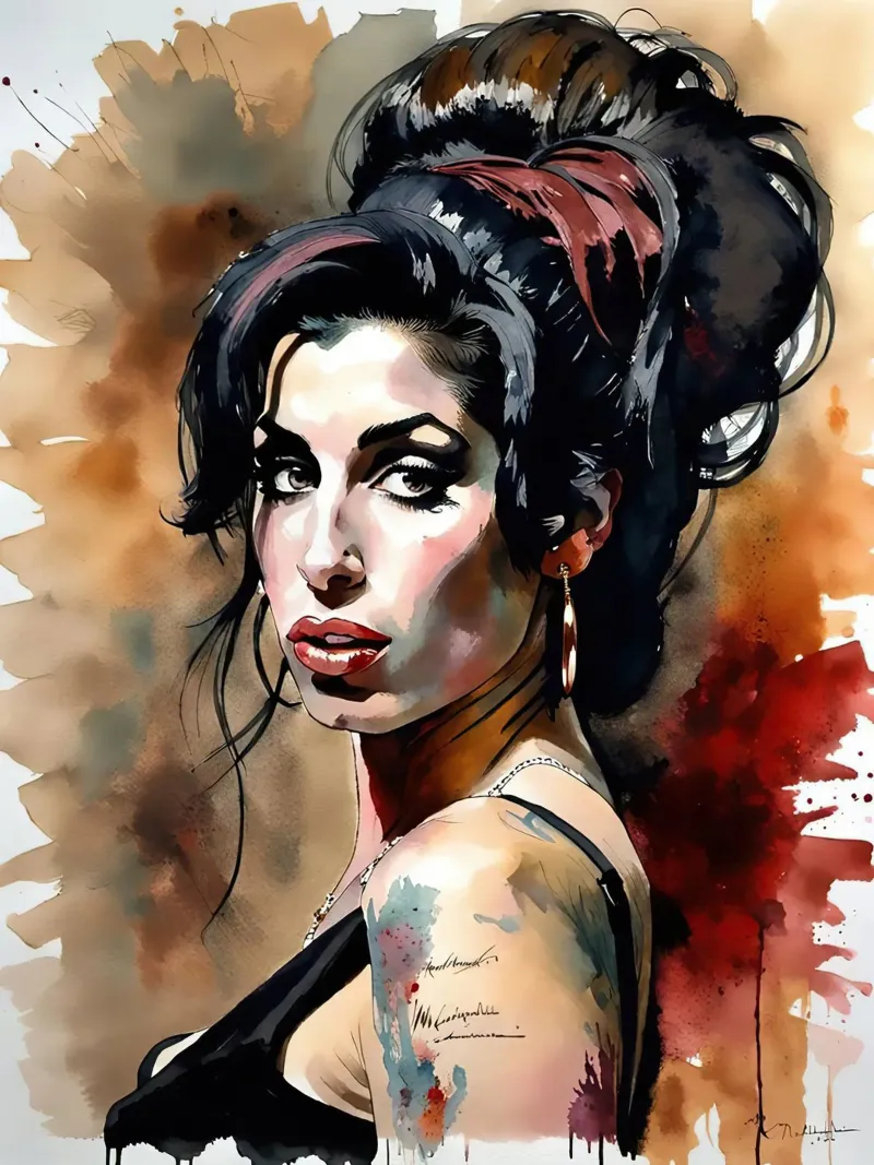 Amy Winehouse Painting pannello forex da Musadad Shop